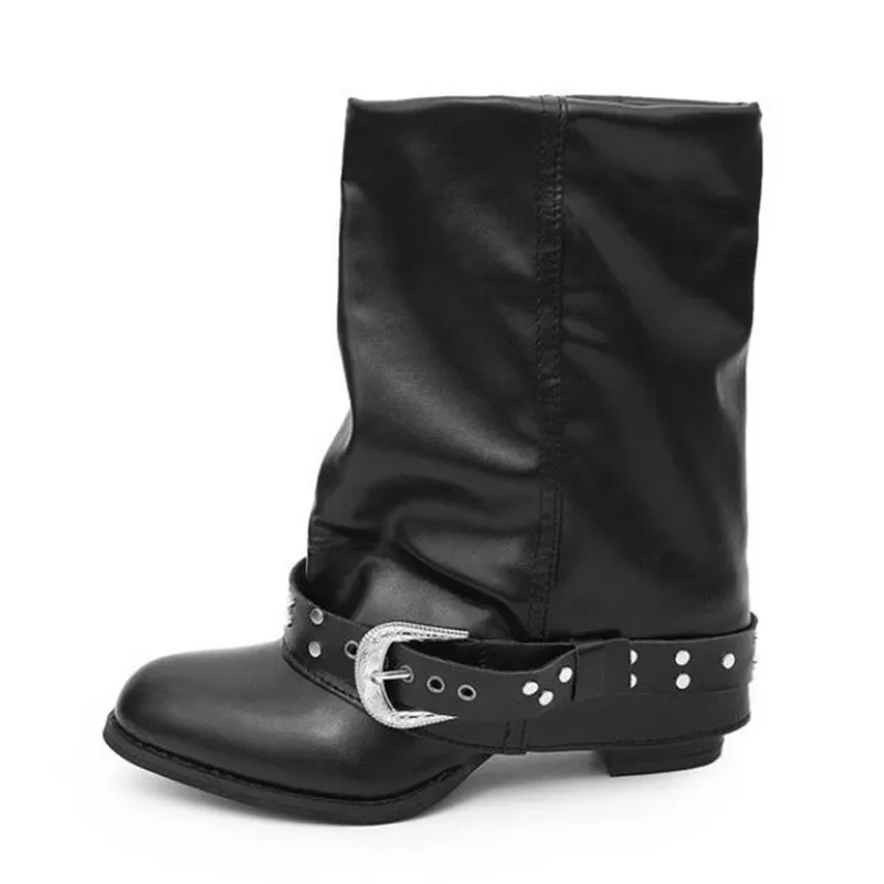 Autumn and Winter New Fashion Retro Brown Western Cowboy Booties Luxury Women Boots 2026 Look Slim Thick and Stacked Short Boots view 2