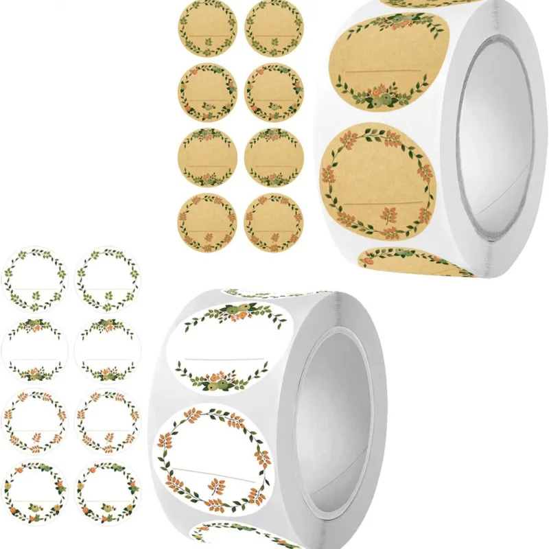 【2 Rolls Self-Adhesive Labels】2.5cm Round Sticker Labels for Organizing, Pricing, Jar Decoration ,Classification