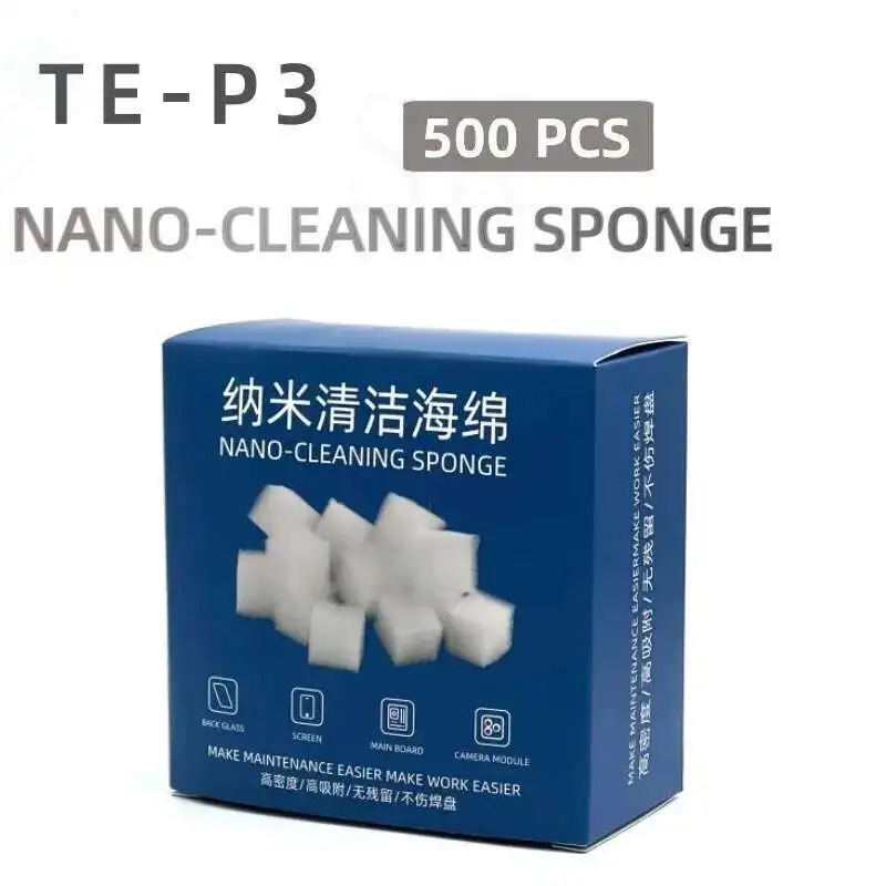TE-P3 Nano Cleaning Sponge 500pcs for Cell Phone Screen Degumming/Camera/PCB Soldering Oil Cleaner Dustless Wiping Tool - Image 6