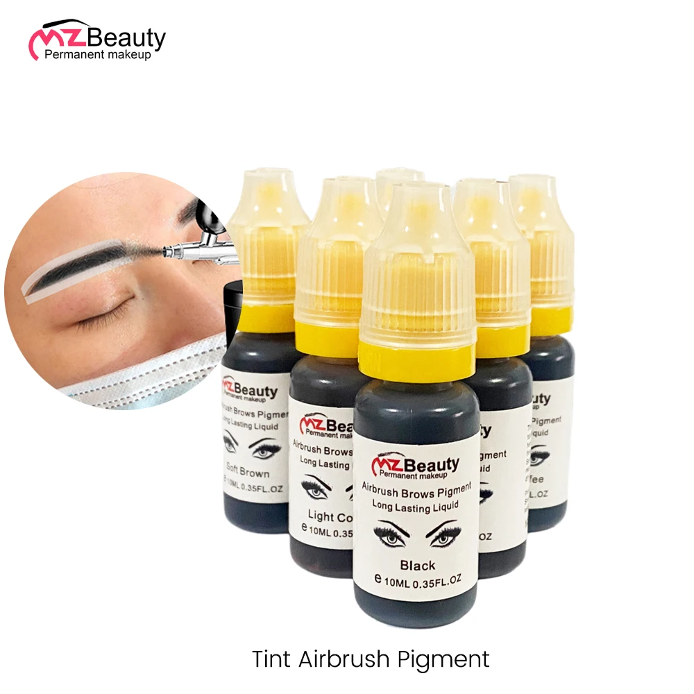 10ml Airbrush Brow Tint Pigment Liquid Hybrid Eyebrow Dye with Multiple Color Options for Perfectly Defined Henna Brows Ink