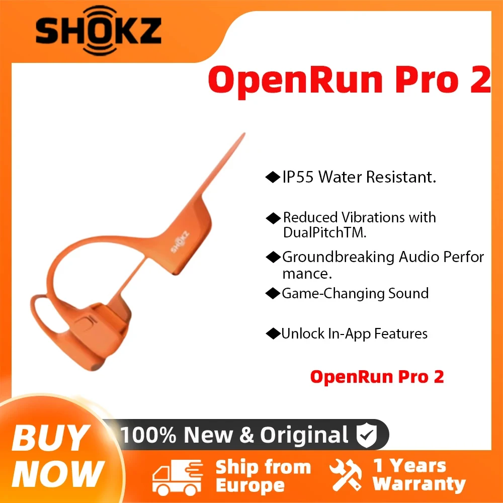 【Local+】SHOKZ OpenRun Pro 2 S820/S821 Cuffie sportive Open Ear Auricolari Bluetooth 5.3 Microfono con cancellazione del rumore IP55 Impermeabili