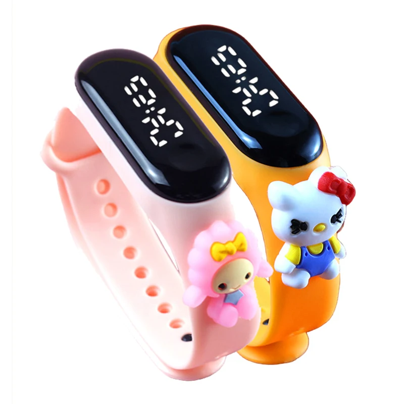 Miniso Anime Cartoon Sanrio Hello Kitty Melody Children Waterproof Electronic Digital LED Display Watches Girls Christmas Gifts