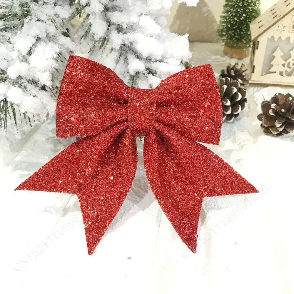 2Pcs Large Bows Christmas Tree Bowknot Ornaments Gift Present Party Xmas Decoration Christmas Holiday Indoor Outdoor Decorations