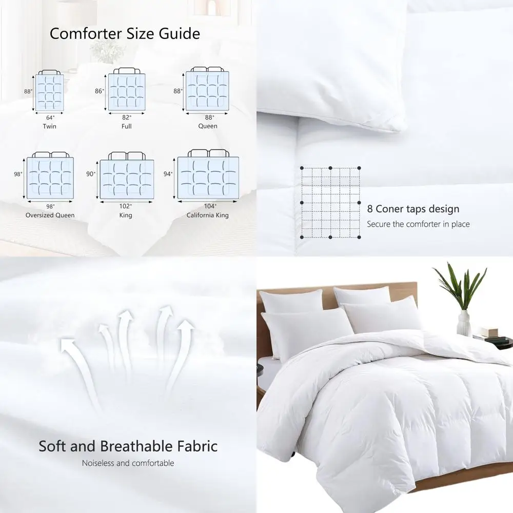 

Одеяло-вкладыш Queen Size всесезонное, дышащее, белое, с 4D-спиральным волокном, мягкое, аналог пухового, стеганое, с ушками для крепления