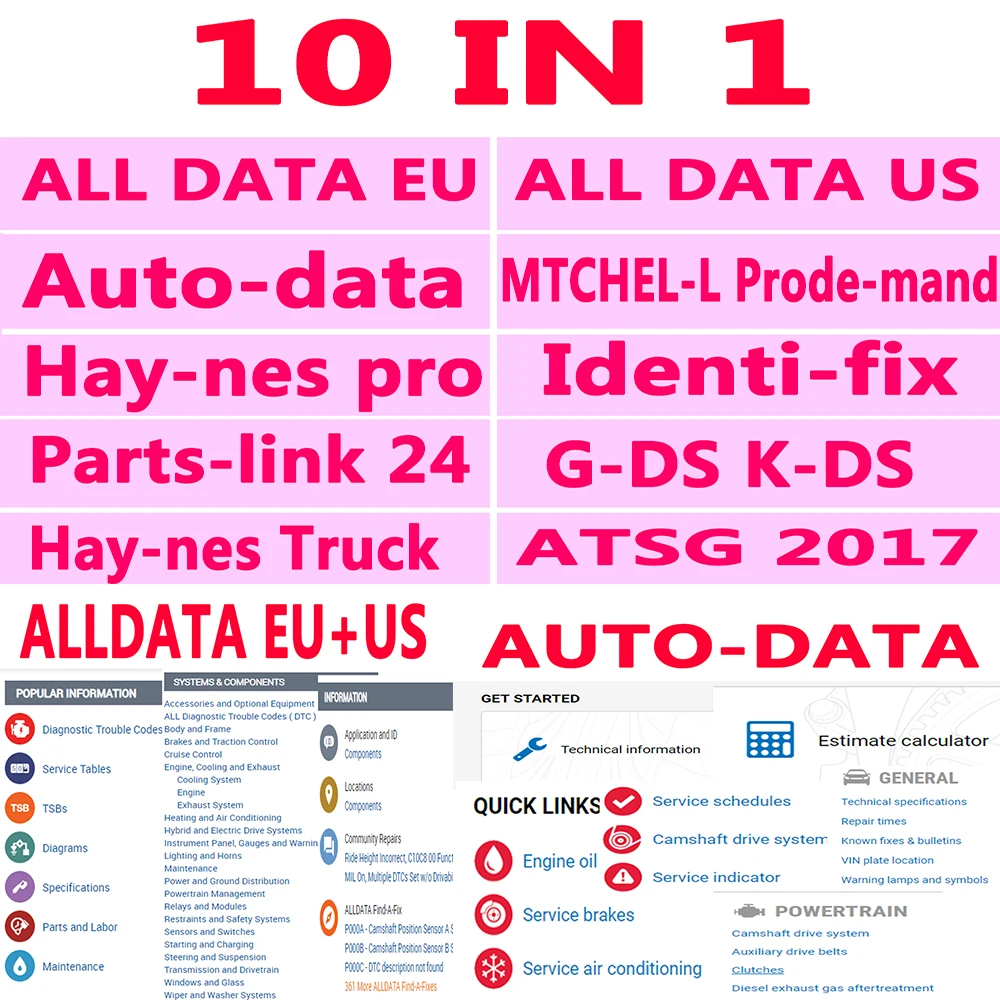 2025 Full Version Ofline Software Alldata All Data Auto Data for Mit-chell Ide-ntifix Online Account Working for  Autosoft