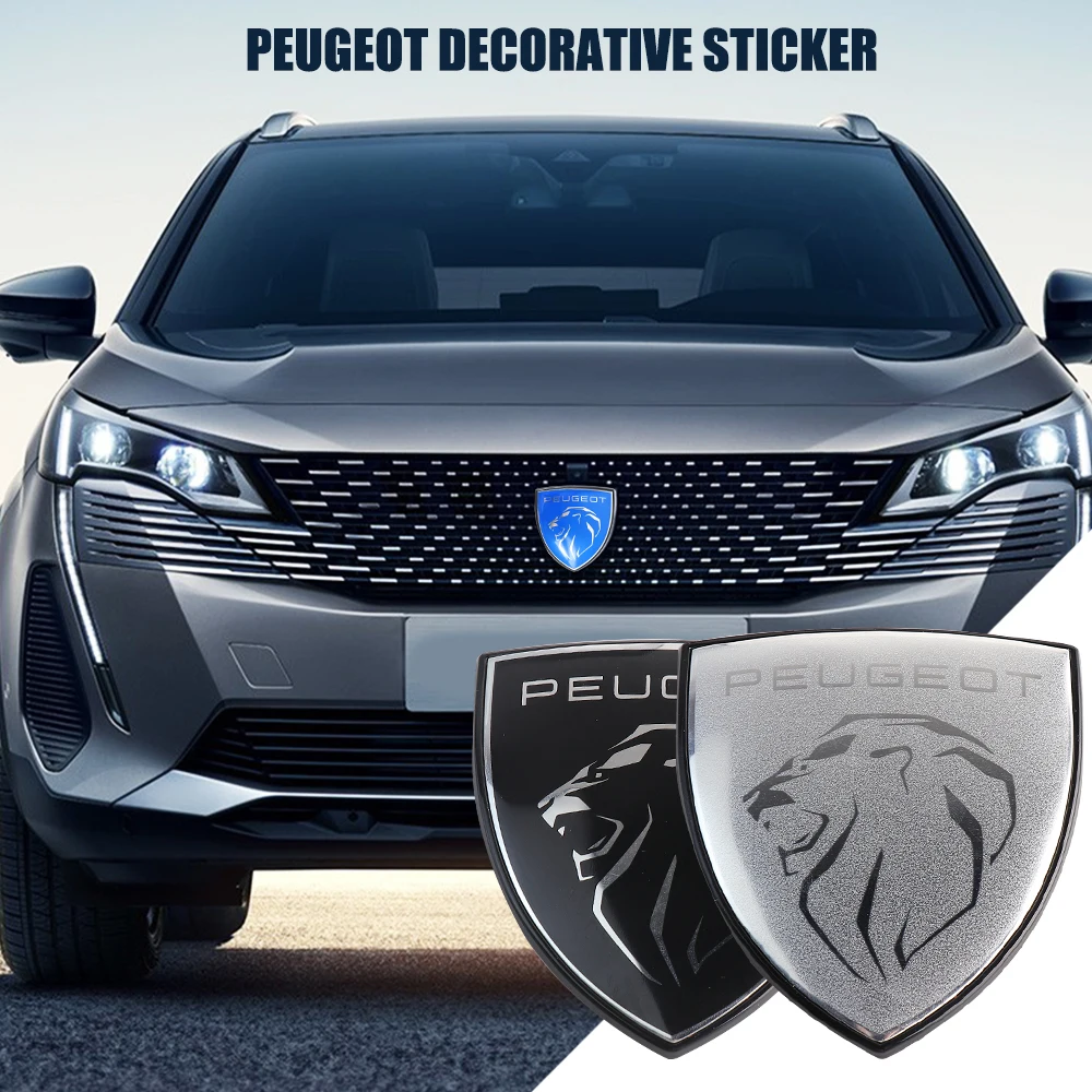 Car Front Hood Emblem Boot Badge Front Grille Logo Sticker For Peugeot 301 307 308 406 508 2008 3008 5008 108 RCZ 607 107 306