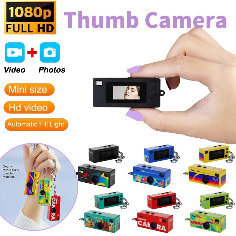 

Mini Camera 1080P 0.96inch Screen Outdoor Sport Thumb Camera Keychain Camera Student Party Gifts for Kids
