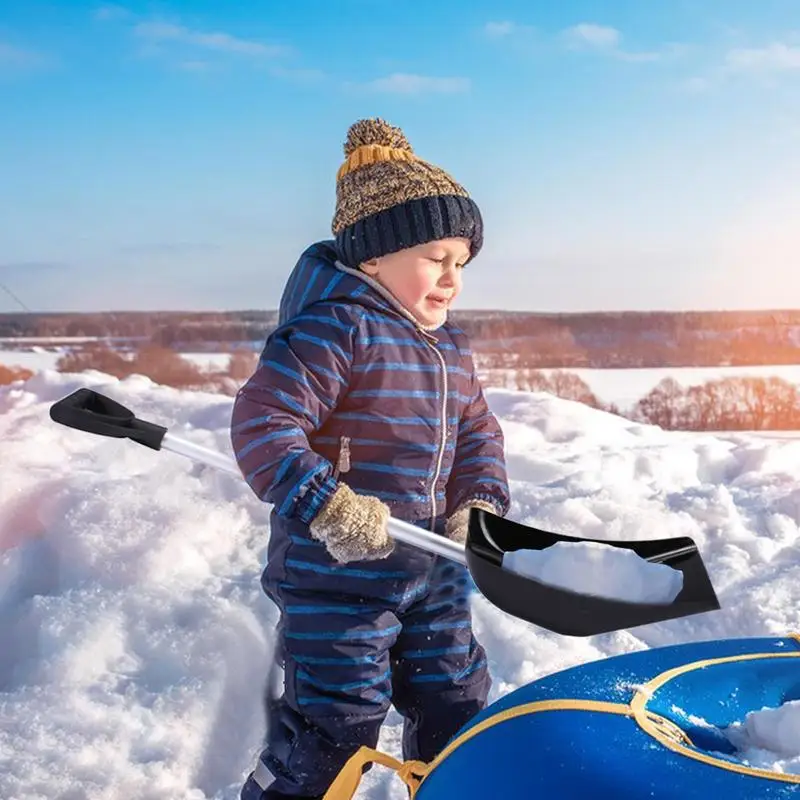 Crianças pás para escavar ferramenta de remoção de neve com alça d-aperto pá de trenó multifuncional crianças escavando pá de neve para carro