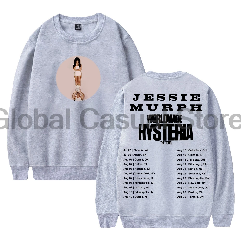 

Jessie Murph Worldwide Hysteria Tour 2025 Merch Crewneck Long Sleeve Streetwear Men Women Sweatshirts