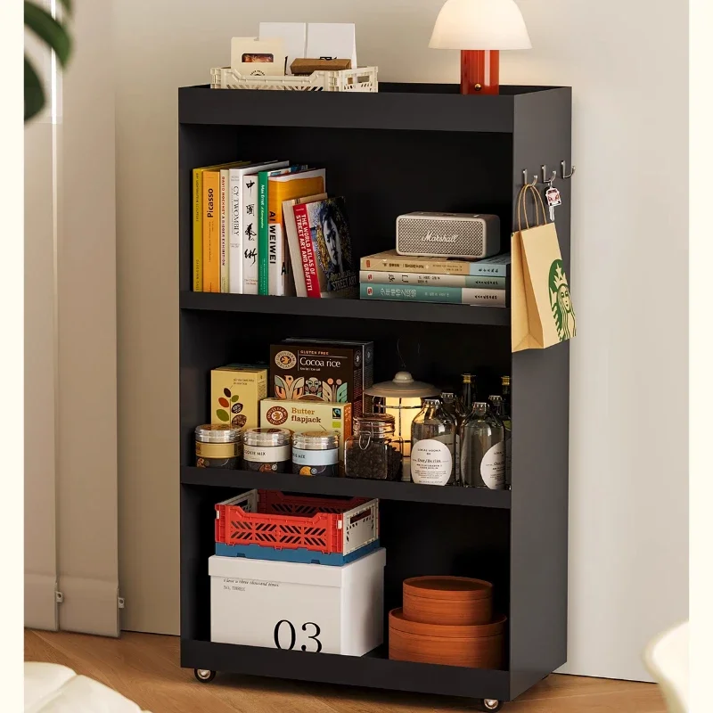 

Movable cart shelf Nordic simple home living room floor bookshelf storage cabinet simple multi-layer