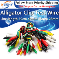 10PCS Line length 50cm Crocodile Clip 45mm 35mm 28mm Double Ended Crocodile Clips Cable Alligator Clips Wire Testing Wire Clip