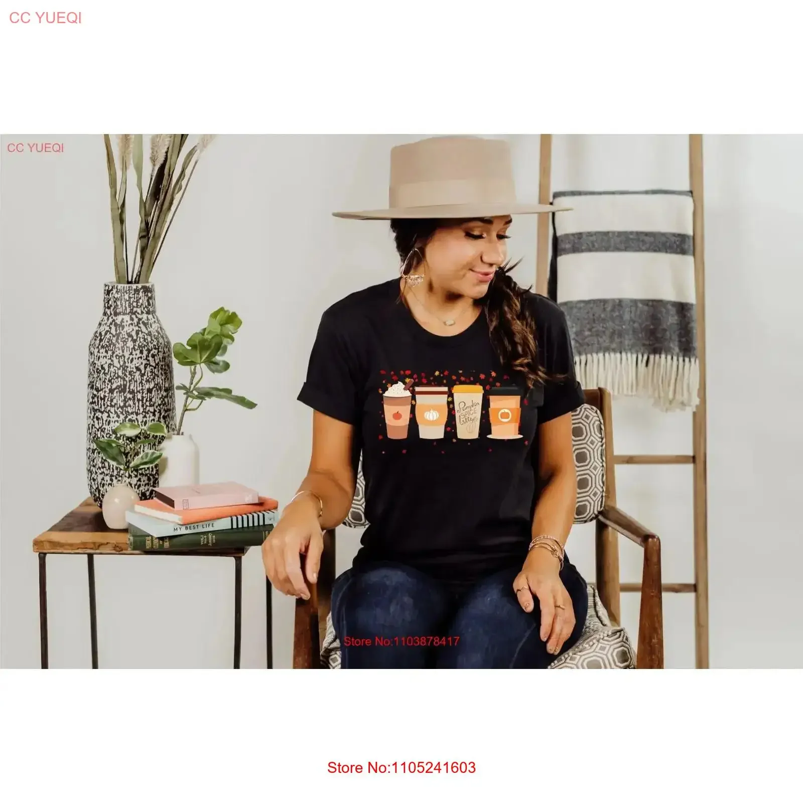 PUMPKIN SPICE T Shirt Sweater Weather Thanksgiving Coffee Obsessed Autumn Fall Vibes Cute vintage Washed homme Breathable