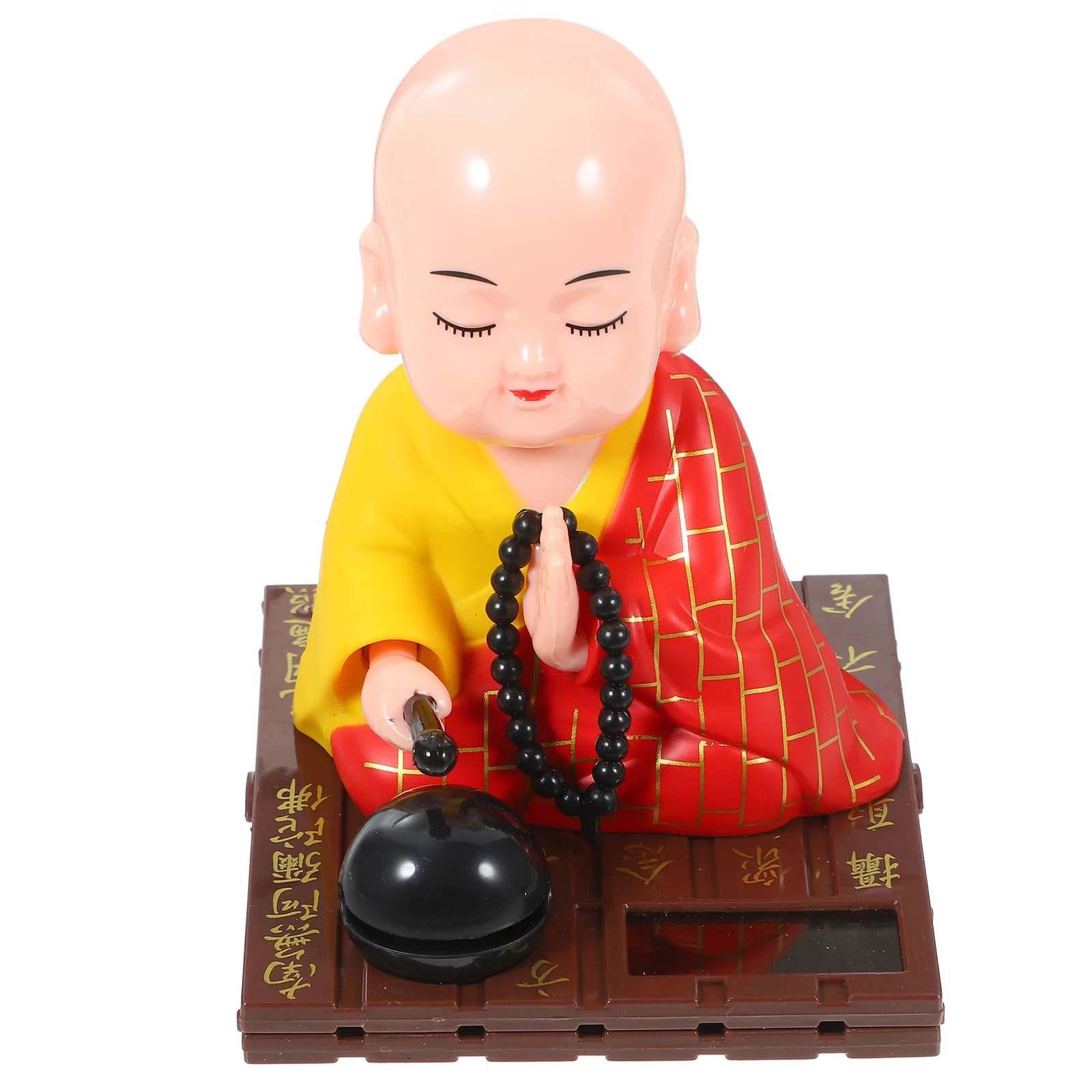 Ornaments Solar Dashboard Decoration Powered Zen Buddha Temple Desktop Monk Statue Small