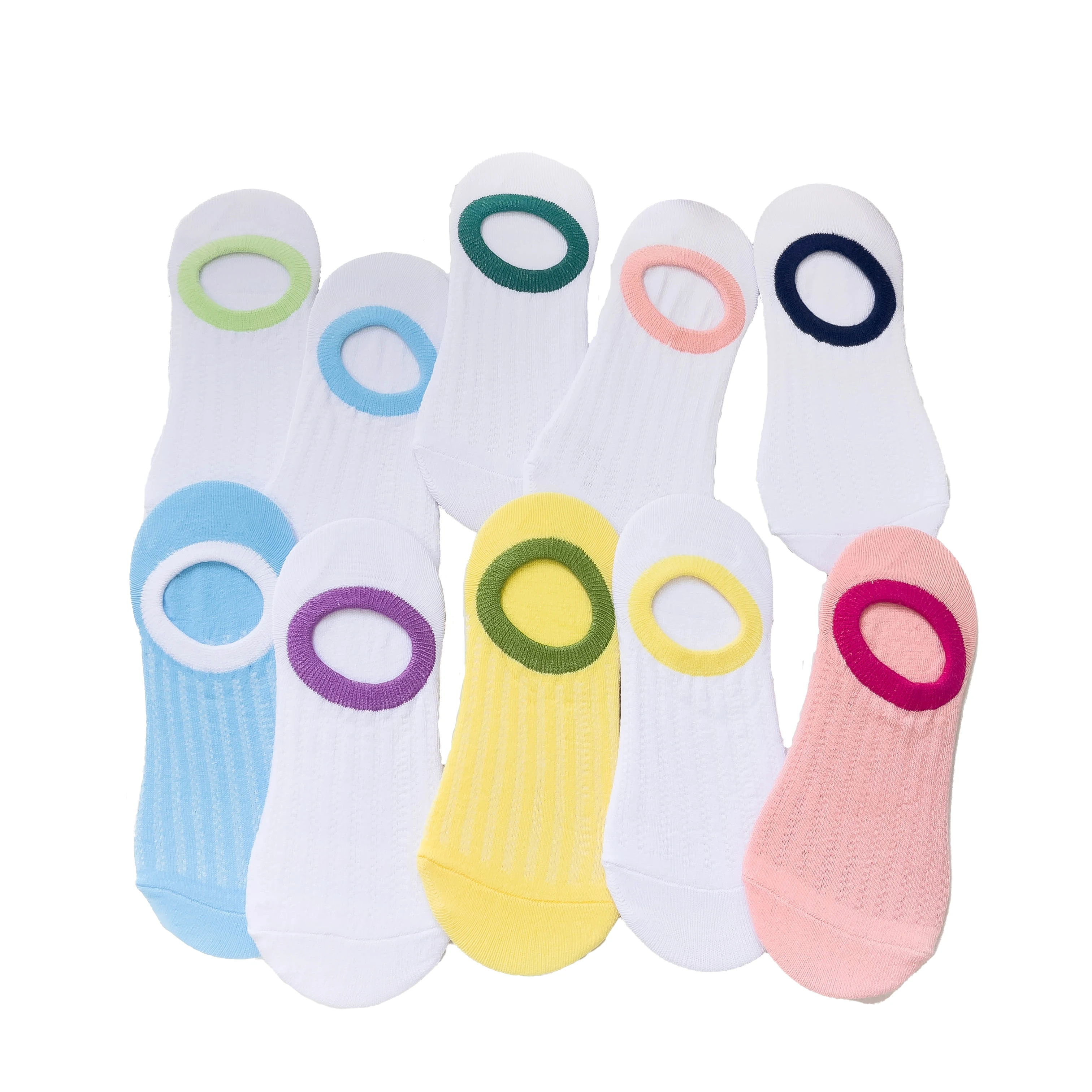 MYORED  5 pairs of random new invisible socks air conditioning socks solid color mesh breathable women's socks