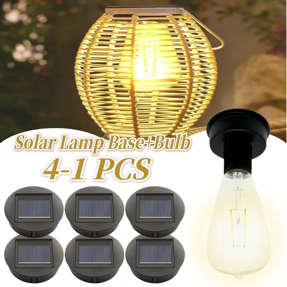 

4/3/2/1PCS 8CM Solar Light Base 600mAh Waterproof LED Solar Panel Lantern Lid Light Solar Lantern Top Outdoor Decor Garden