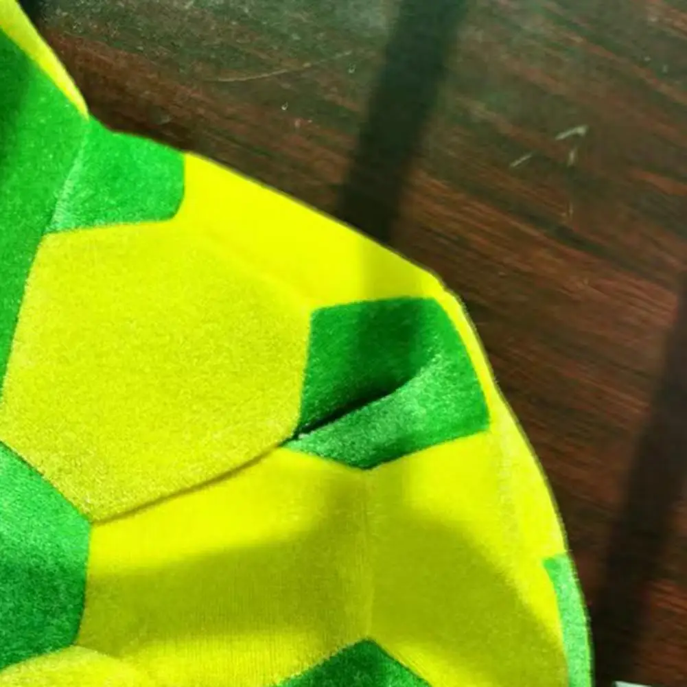 Adults Hat Soft Plush Football Cap Universal Fit Football Cap Yellow Green Football Shape Party Cheering Tool Fan Accessory
