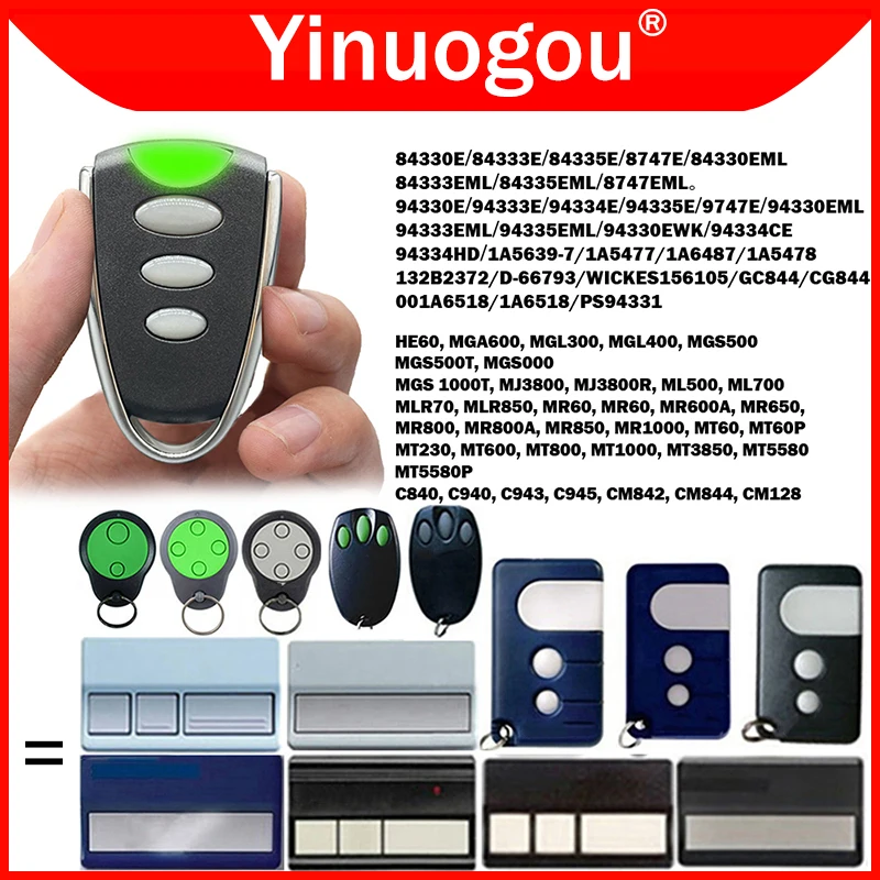 

94335E 84330E 84335E 84335EML C840 C940 C943 C945 CM842 CM844 CM128 1A5639-7 D-66793 Remote Control Garage Door Opener 433.92MHz