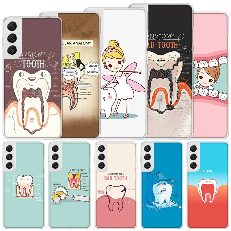 Wisdom Teeth Dentist Tooth Soft Case For Samsung Galaxy M12 M21 M30S M31 M32 M51 M52 Phone Cover Note 8 9 10 + 20 Ultra J4 J6 Pl