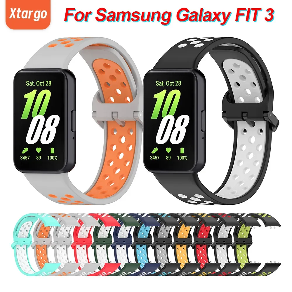 Pulseira de silicone para samsung galaxy fit 3, pulseira de relógio inteligente de substituição para samsung galaxy fit 3, acessórios de banda