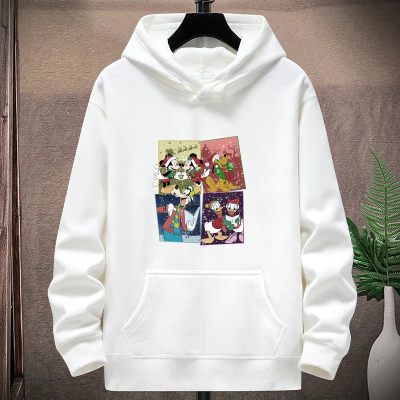 ديزني 2025 الخريف والشتاء الوالدين والطفل الرياضة البلوزات عيد الميلاد عطلة السفر هوديي معطف