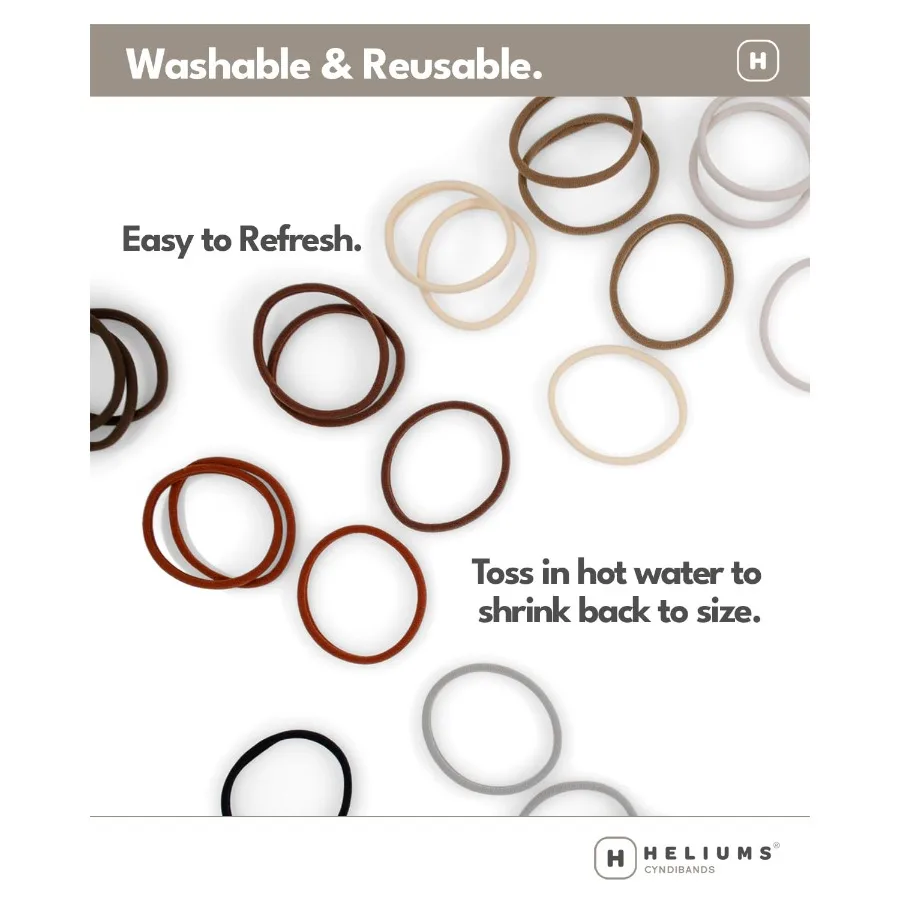 ربطات شعر رفيعة بدون خياطة للشعر الرقيق إلى العادي - بني داكن 6 مم نايلون لا يسبب ضررًا على شكل ذيل حصان 1.75 بوصة عقد متوسط مثالي f