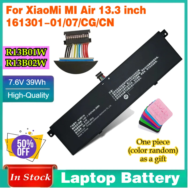 

In Stock R13B01W 7.6V 39Wh Laptop Battery for XiaoMi MI Air 13.3 Inch 161301 TM1613 1604 1703 Fit R13B02W