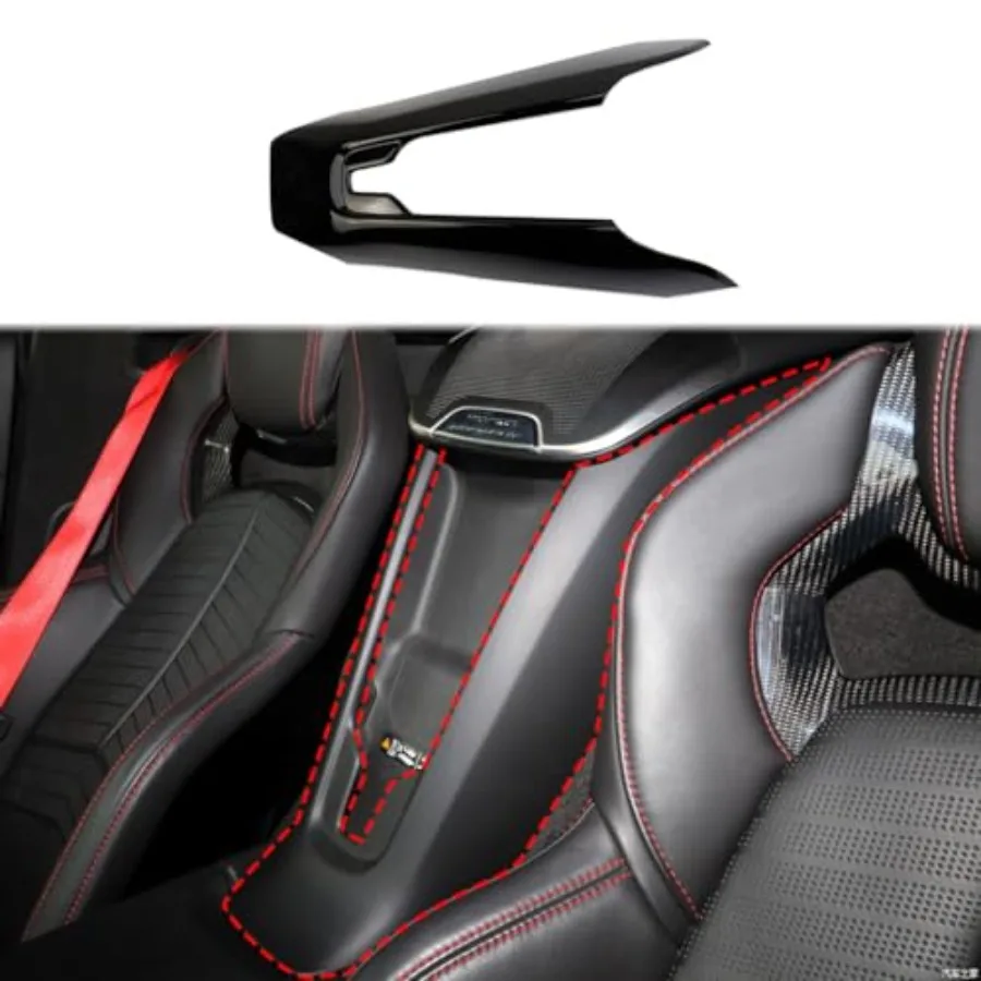 

Накладка на внутреннюю центральную крышку управления для Chevrolet Corvette C8 2020-2025 между сиденьями, глянцевый черный пластик, функциональный декоративный