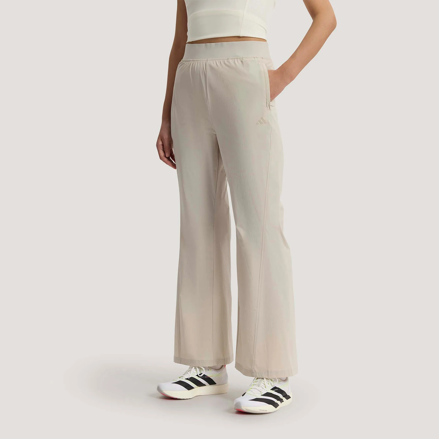 Adidas Authentic Women's High-Waist Fashion Casual Cool Micro-Flare Pants KH2623