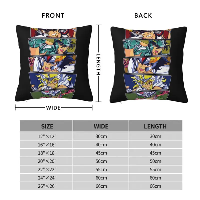 Saint Seiya Cushion Cover Knights Of The Zodiac Cartoon Manga Soft Nordic Throw Pillow Case Decor Home