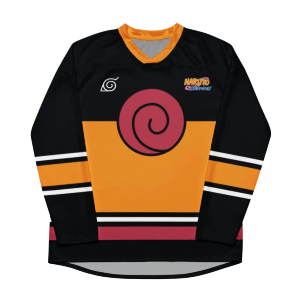 Naruto Shippuden Uzumaki Clan Hockey Jersey Adult Kids Long Sleeve T-Shirt Family Summer Breathable Quick Dry Casual Streetwear