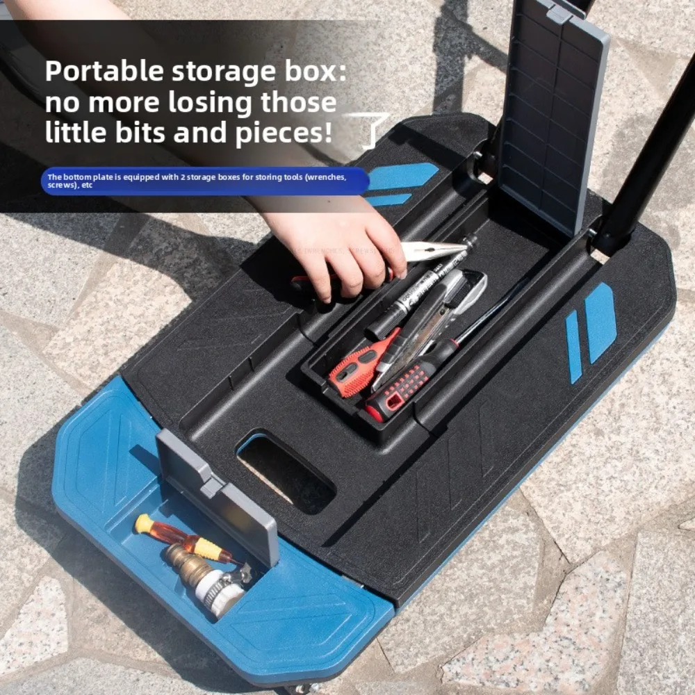 شاحنة يدوية قابلة للطي مع 6 عجلات، سعة 330 رطل، دوللي متحرك محمول، عربة أمتعة قابلة للتمديد مع 360 درجة °   عجلات الدوارة