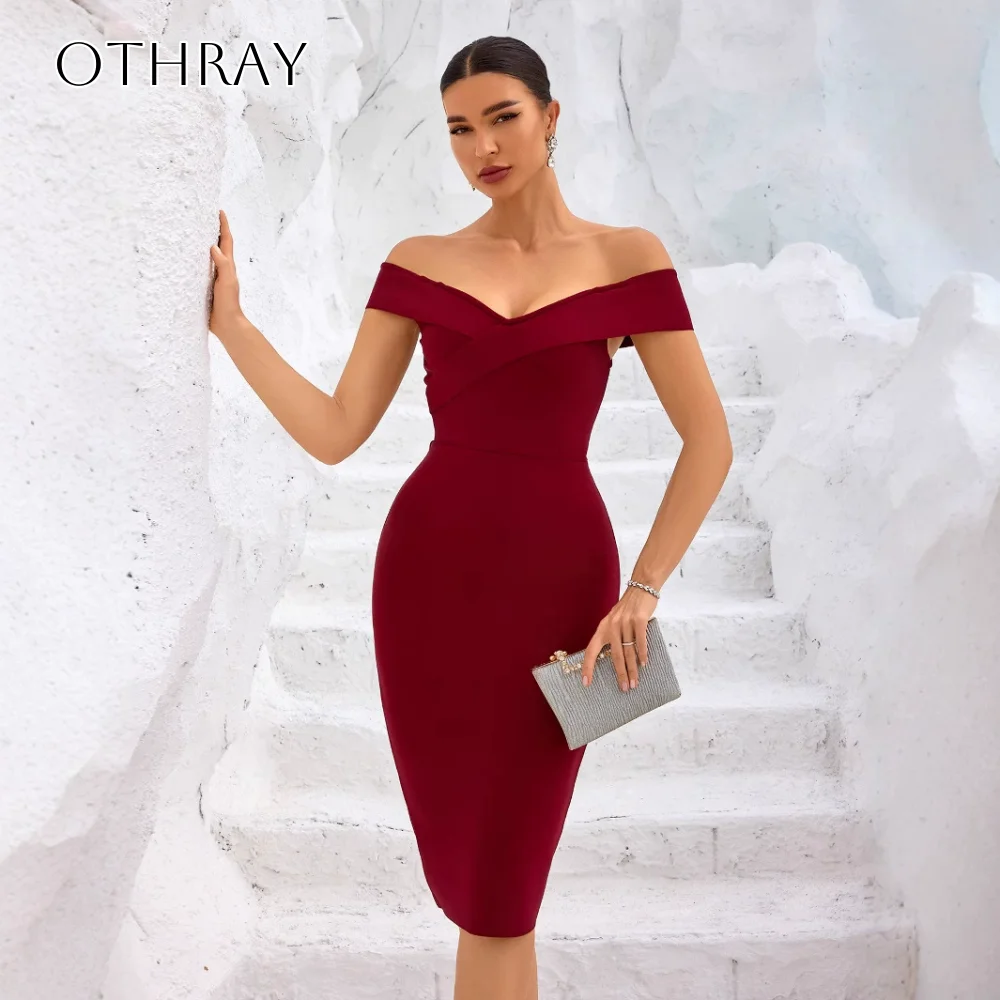 غمد الساتان قبالة الكتف فساتين كوكتيل قصيرة طول الركبة مطوي مخصصة شارون سعيد فساتين سهره #1