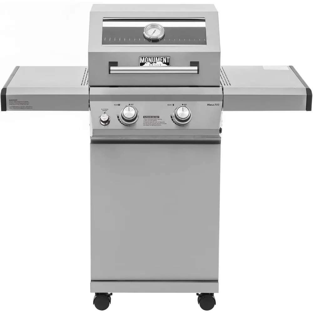 

2-Burner Stainless Steel Liquid Propane Gas Grill with Clear View Lid, LED Controls Mesa