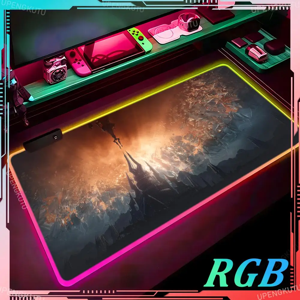 Mouse Luminous desk pad Gaming accessories Gaming computer cabinet Pad RGB LED gaming mouse W_world_of_Warcraft pad