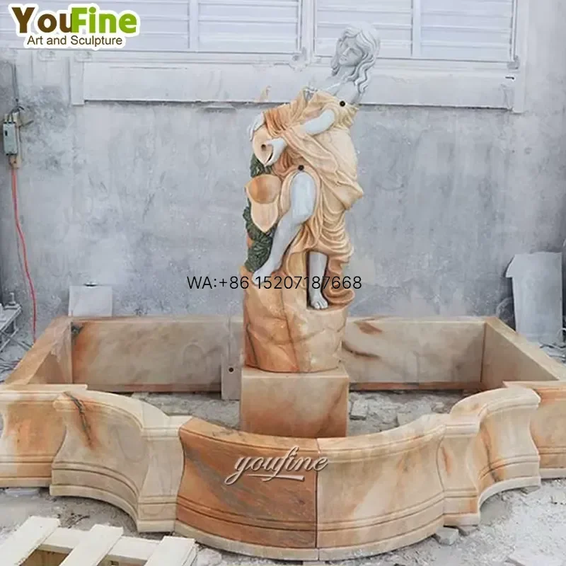 Wmwmnu European Style Multi Color Marble Fountain Classical Woman Statue Water Feature for Luxury Villa Garden Hand Carved