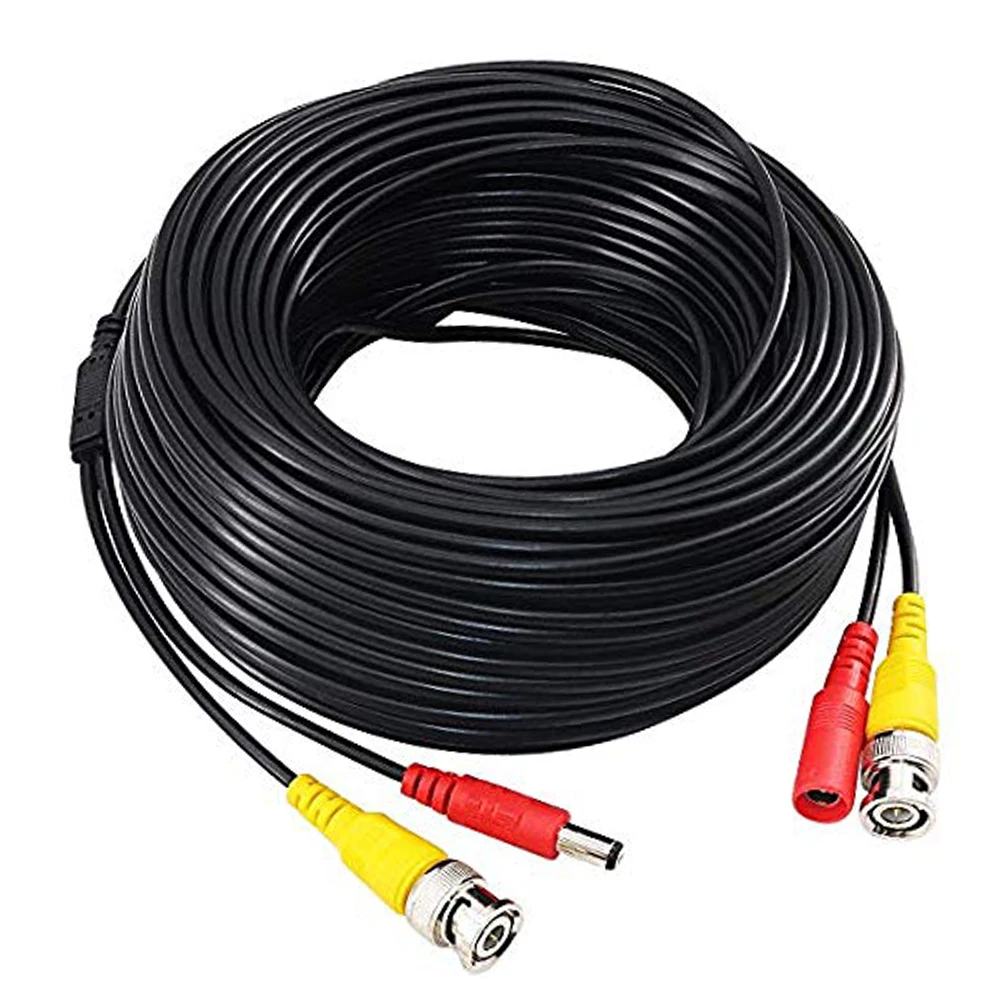 

Кабель с разъемом BNC для камеры, видеокабель, удлинительный кабель для камеры, 20 м, видеокабель BNC с питанием, совместимый с видеорегистраторами