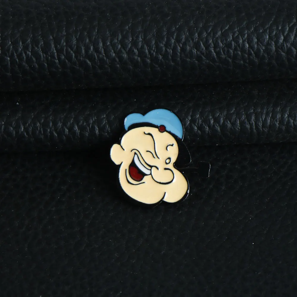 80er Jahre Cartoon Abzeichen Pins Brosche Niedliche Anime Figur Popeye The Sailor Form Emaille Cosplay Broschen Schmuck Geschenk für Freunde