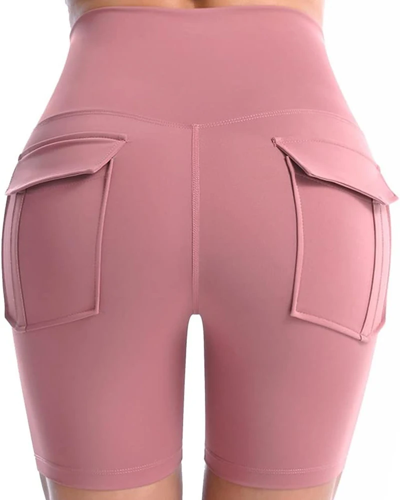 Women's Shorts 2025 New High Waist Slim Fit Hip Lift Sporty Short Pants Leggings Elasticity Active Pants with Functional Pocket