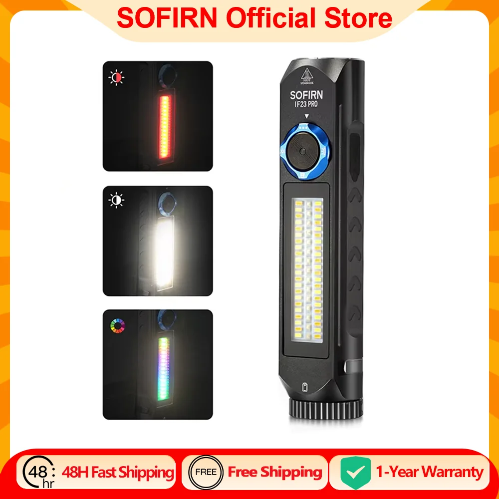 Sofirn IF23 PRO RGB Light 5000lm XHP70B Powerful LED Flashlight 21700 5V 3A USB C Rechargeable Torch with Magnetic