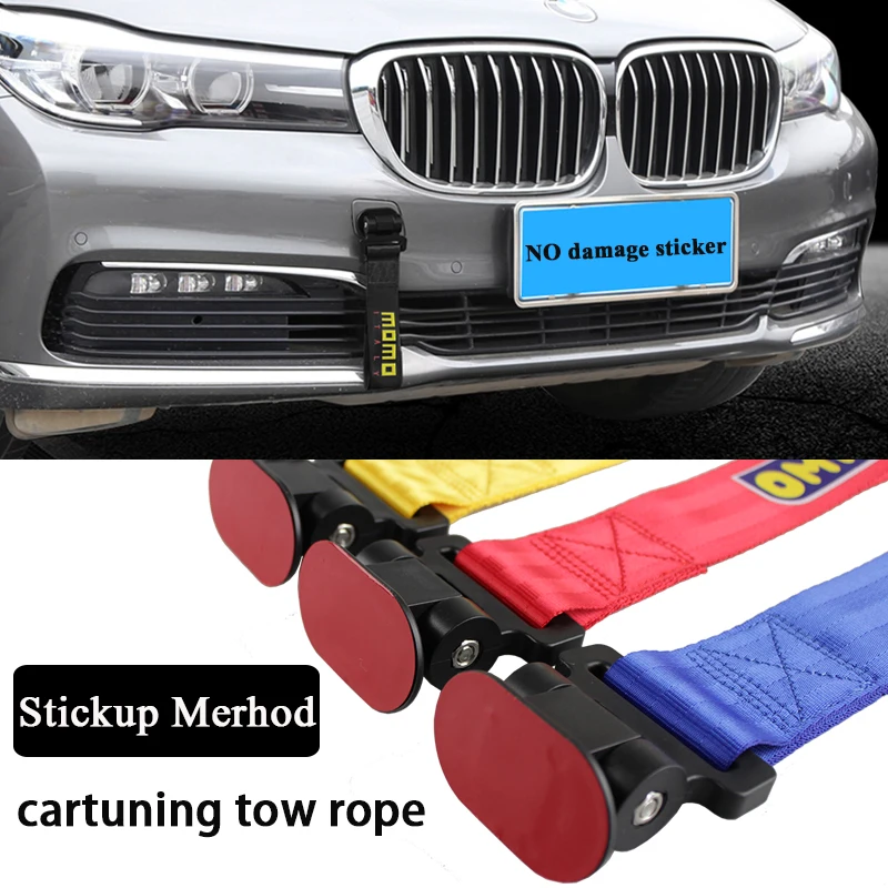 28cm High 1pc Car Tow Towing Strap Belt Rope Rally Hook Rear/Front Bumper Trailer With Sticker BAG021