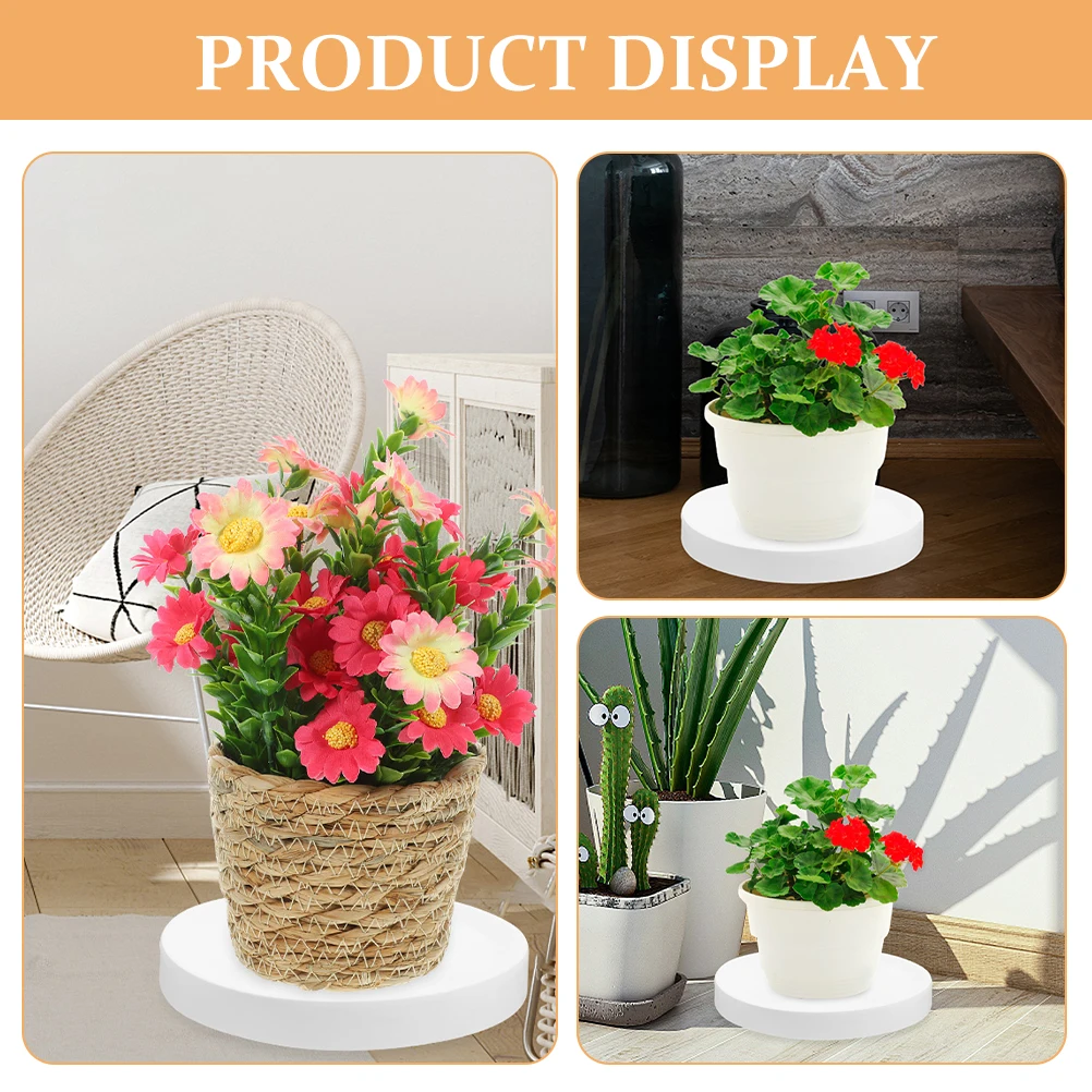 

40 Pieces Rolling Plant Tray for Indoor Plants 18 5cm Diameter White Color Thickened Pot Stand Garden Balcony Use Plant Plates