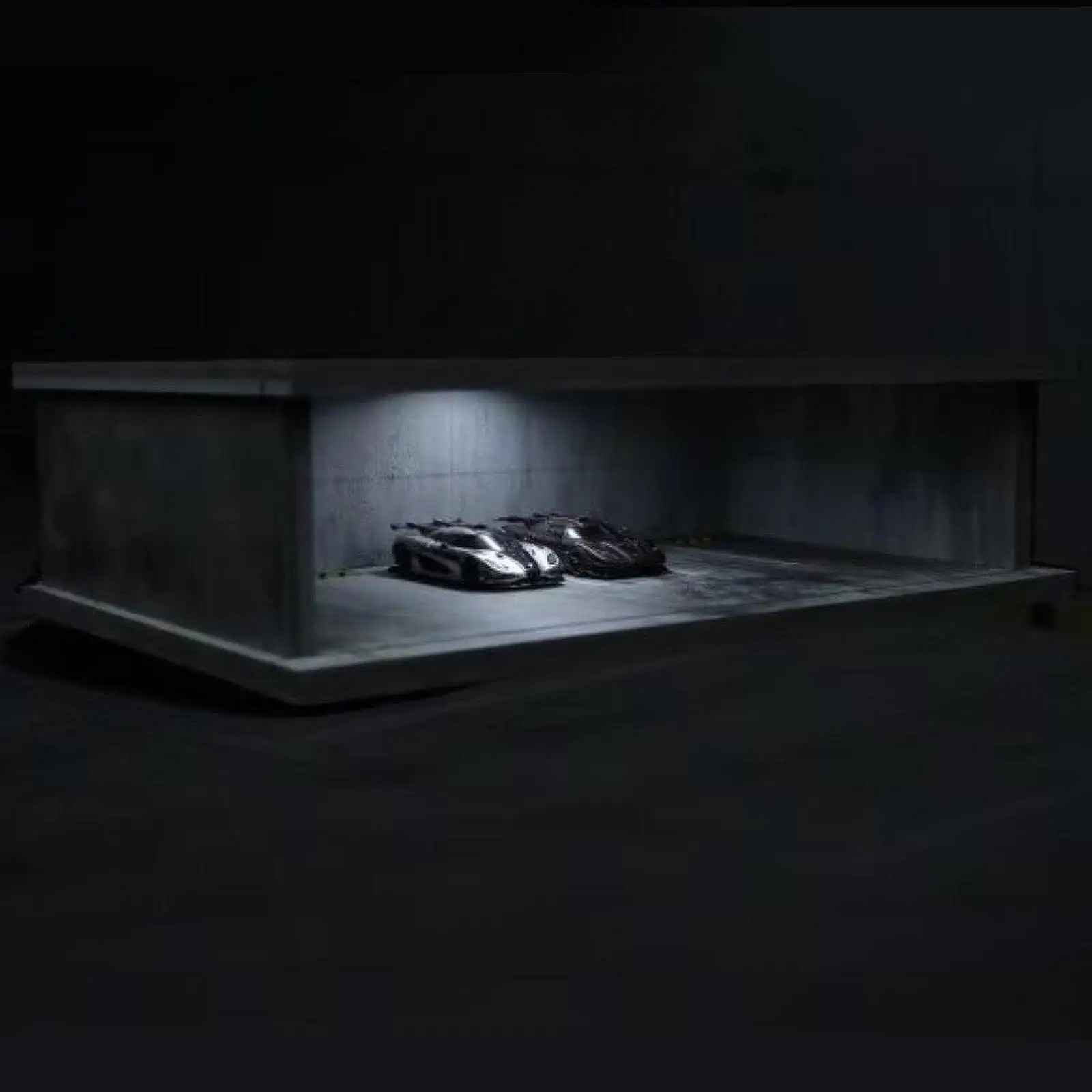 1:64 Scale Parking Lot Backdrop Storage for Diecast Car Figures Collectibles