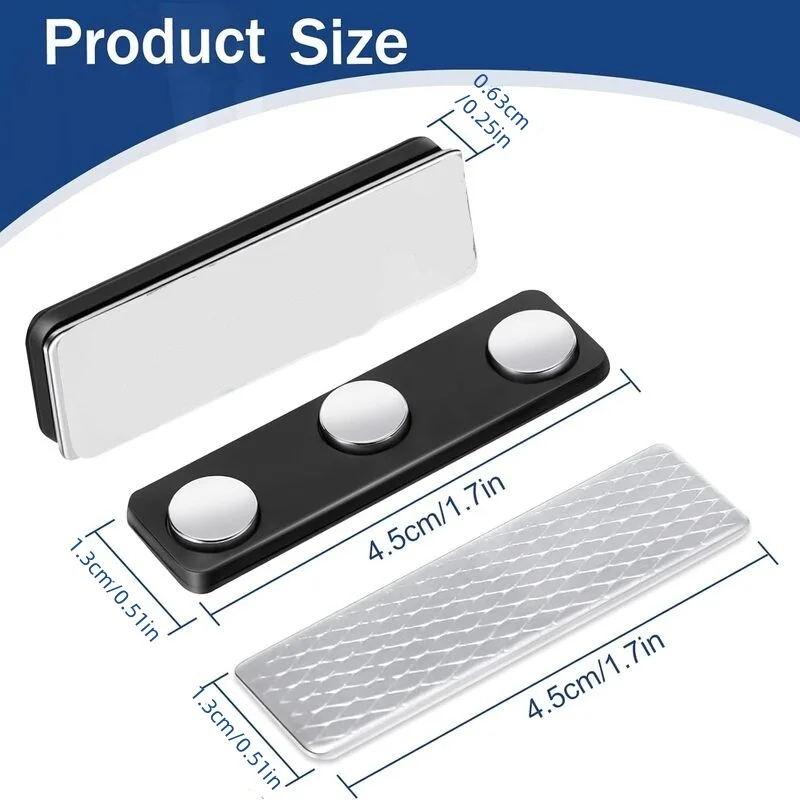 Design Name Tag Magnets ( 4.5x6.3cm), Name Tag Magnet Backs  Extra-Strong Neodymium Magnets for ID Badge