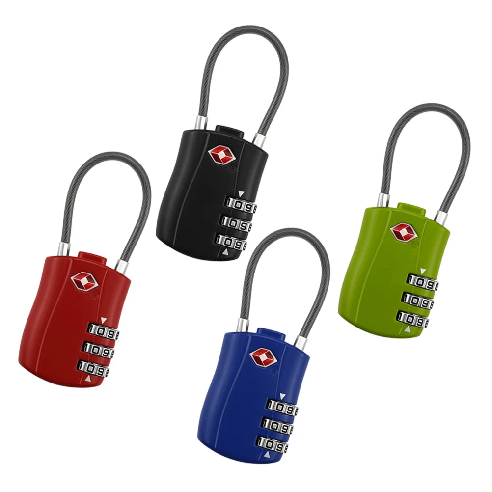 

4Pcs 3 Digit Combination Luggage Locks Lightweight Portable for Travel Security Easy to Set Passwords Safe Suitcase Padlocks