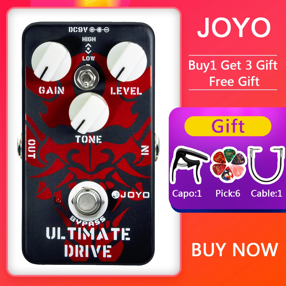 

JOYO JF-02 Ultimate Drive Overdrive Guitar Effect Pedal Between Distortion&Overdrive Effects True Bypass Electric Guitar Pedal
