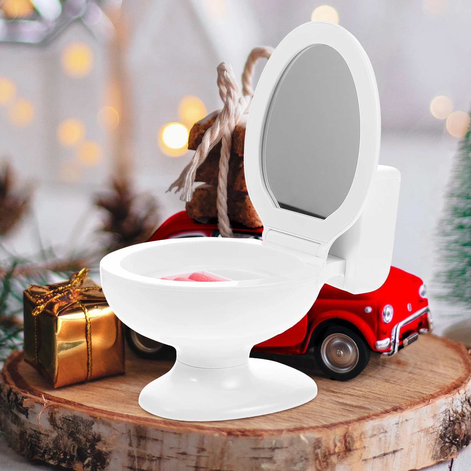 

Toilet Shape Wind-Up Music Box Cute and Plastic Melody Box Classic Table Decor Gift for Home Office Home Table Decor