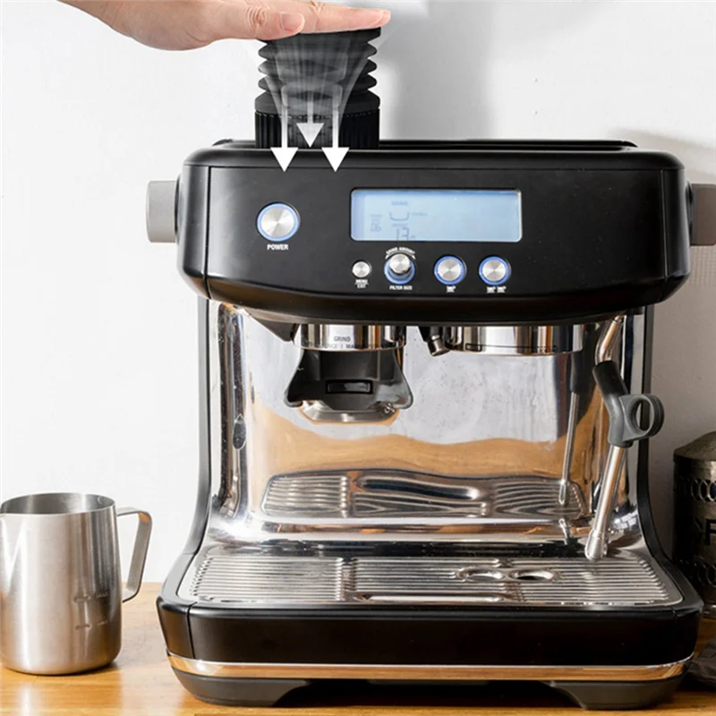 A58E-مناسبة لـ Breville Blowing Powder Bin Coffee Grinder Air Blowing Bean Bin Dosage Hopper مع منفاخ (غطاء معدني)