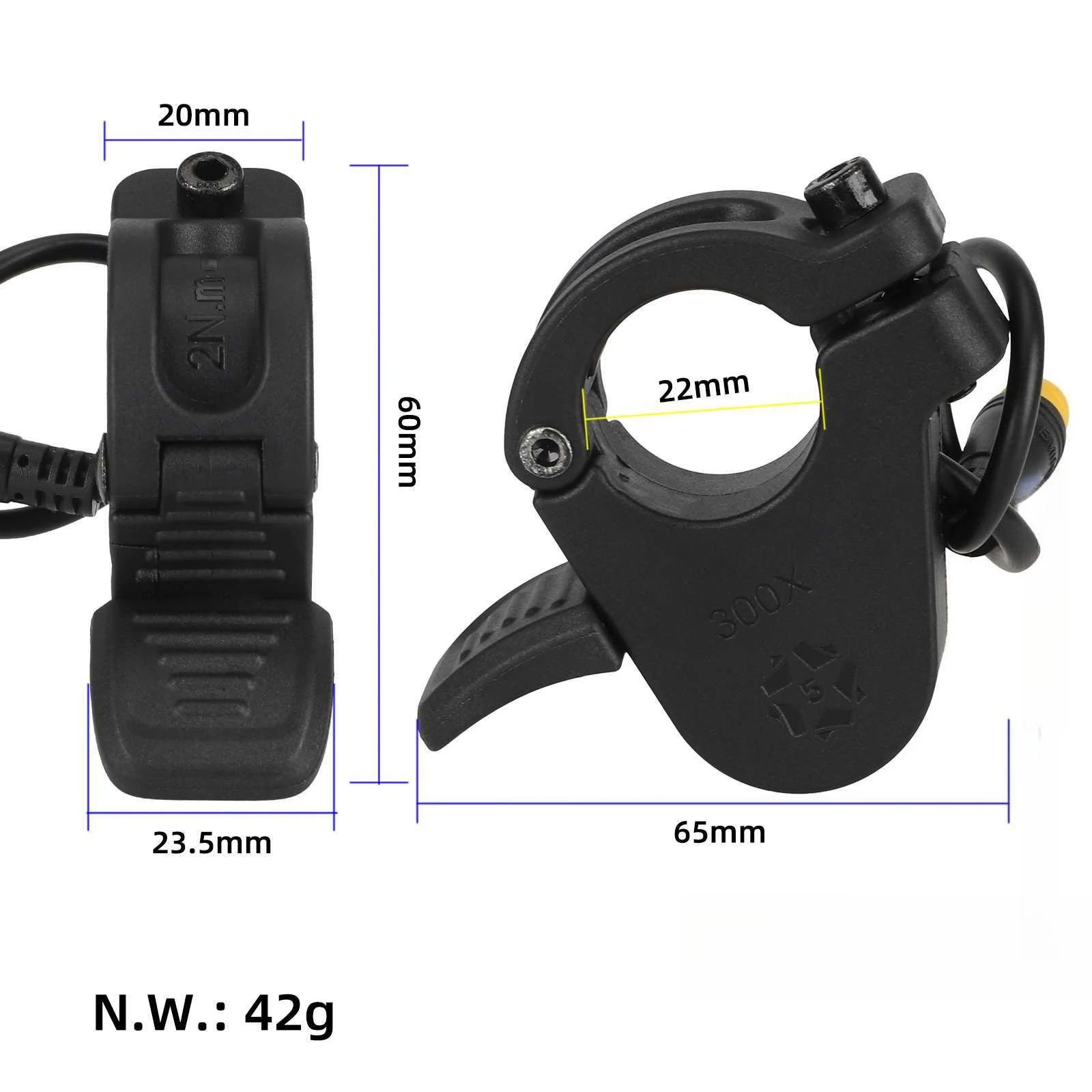 For Kukirin G3Pro Electric Scooter Original 3-pin Waterproof Head Acceleration Throttle 300X E-Bike Speed Regulator Dial view 2
