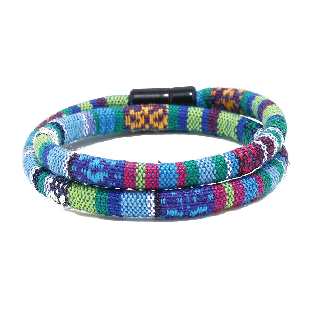 Bohemian Bracelet Men Magentic Lucky Fabric Braslet Minimalist Ethnic Brazalete Boyfriend Gift Pulseras Verano Homme