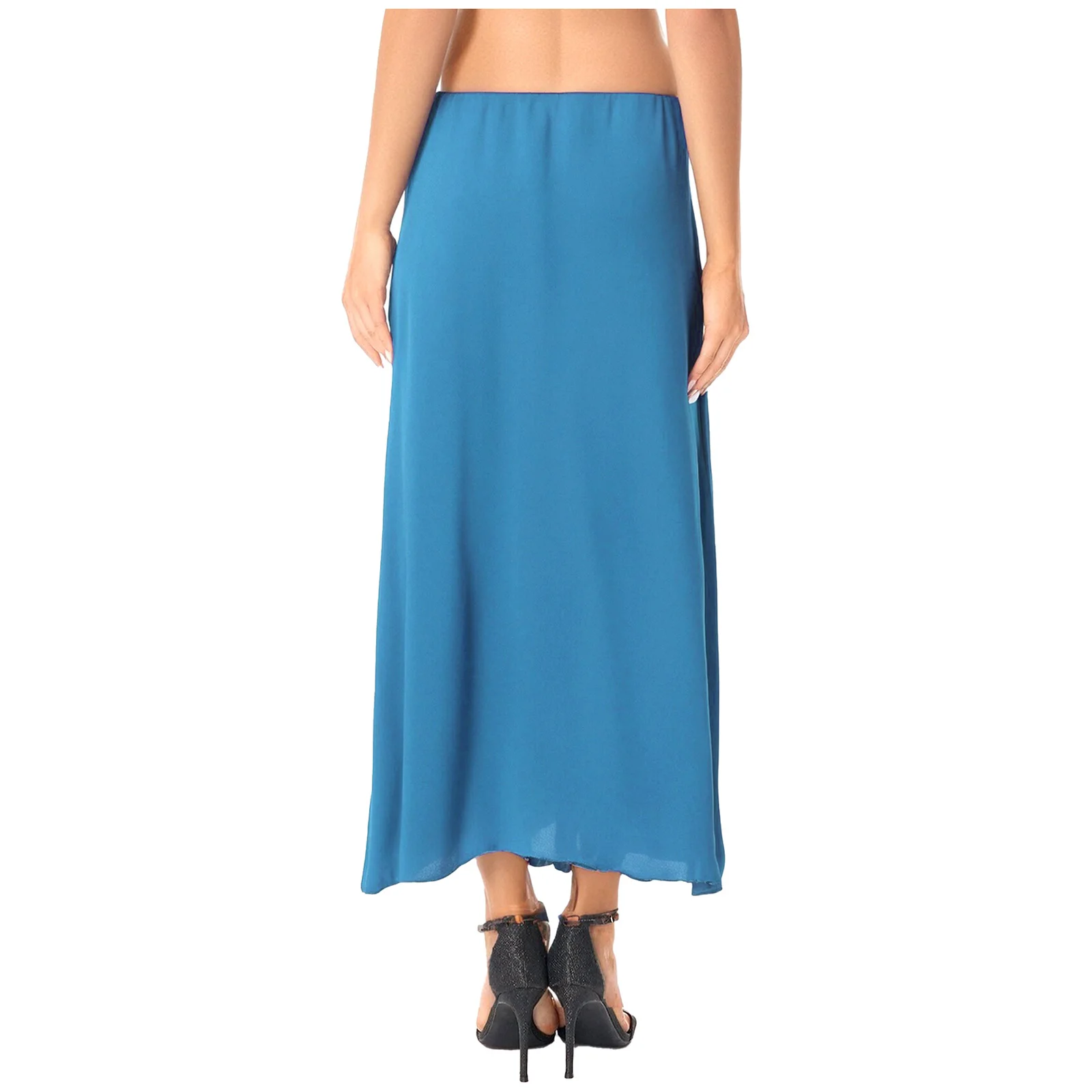 Vrouwen Buikdans Maxi Rok Elastische Taille Zijsplit Plastic Kralen Trim Dansen Rokken Carnaval India Etnische Buikdans Kostuum